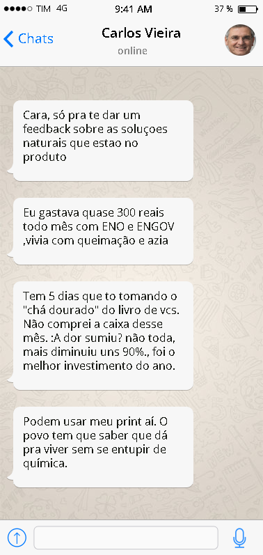 Depoimento WhatsApp Cliente 1