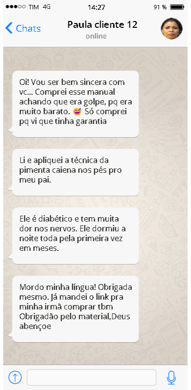 Depoimento WhatsApp Cliente 2